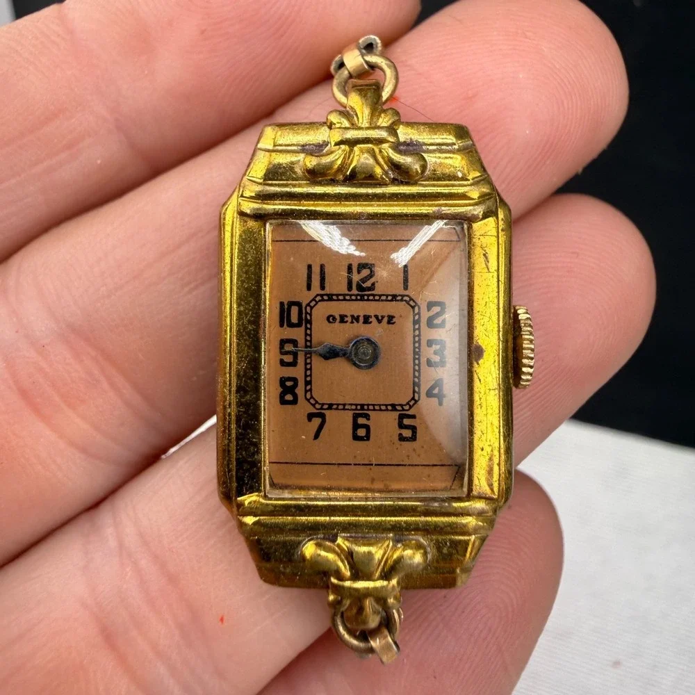 Vintage Geneva Watch Art Deco Benford Gold Tone Does Not Wind Prop READ